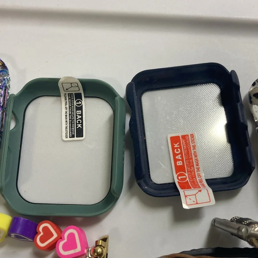 Apple watch aftermarket accessories, colorful, 3 straps, 5 screen covers